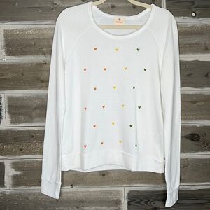 Aritzia Sundry Rainbow Heart Sweater